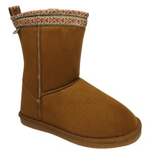 Western Chief Pawnee Mid Calf Boots 8 NWT Tan Ankle Booties Vegan Suede Faux Fur